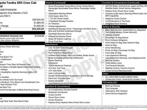 Used 2023 Toyota Tundra SR5 w/ SR5 Convenience Package AWD/4WD image 74