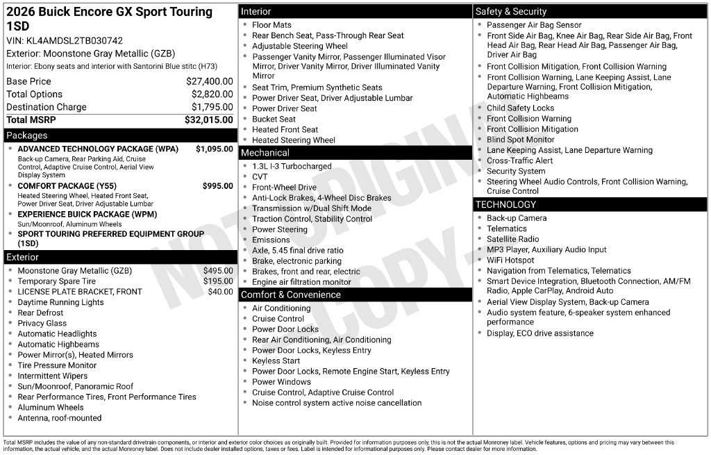 Used 2026 Buick Encore GX Sport Touring w/ Advanced Technology Package FWD image 6