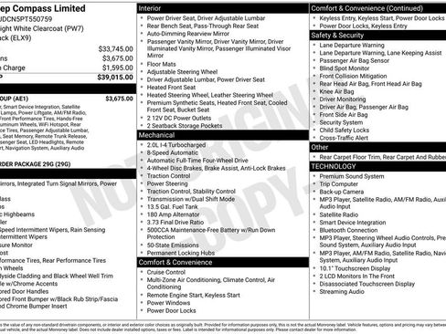 Used 2023 Jeep Compass Limited w/ Elite Group AWD/4WD image 38