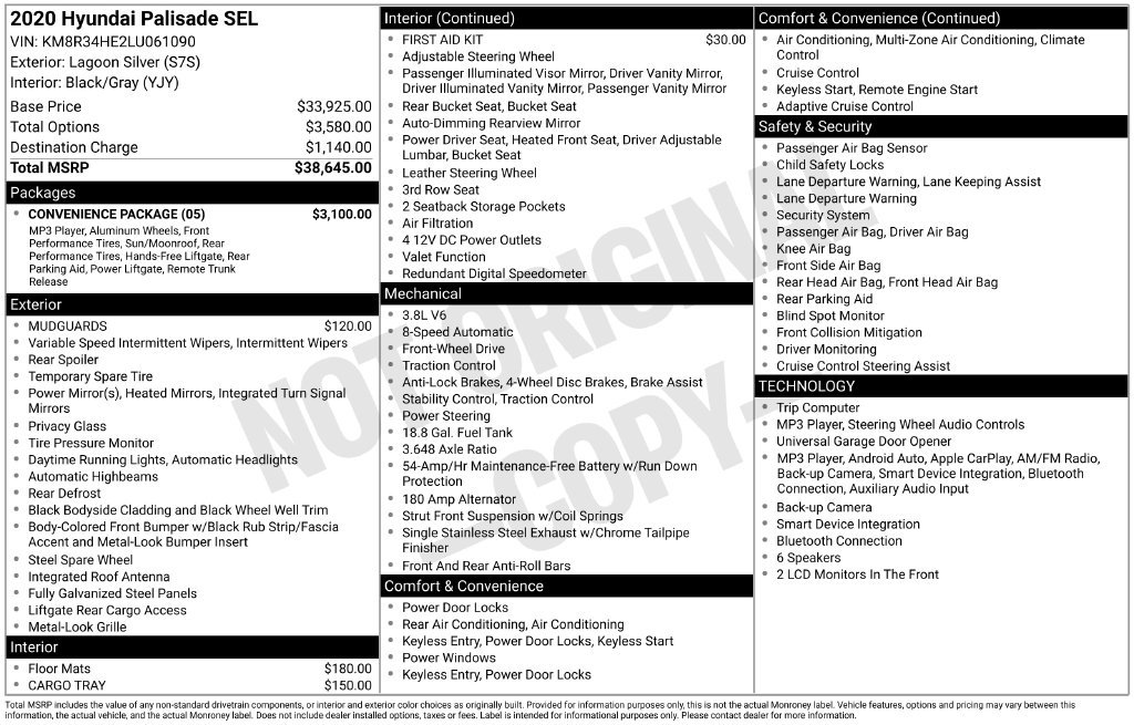 Used 2020 Hyundai Palisade SEL w/ Convenience Package FWD image 5