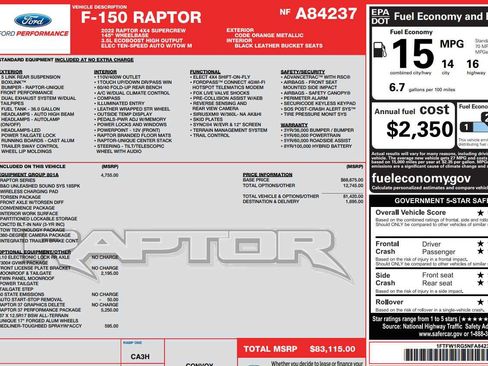 Used 2022 Ford F150 Raptor w/ Raptor 37 Performance Package image 2