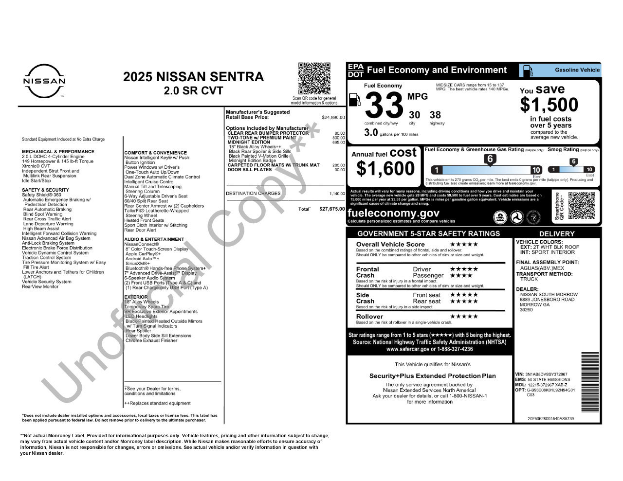 Certified 2025 Nissan Sentra SR w/ Midnight Edition FWD image 33