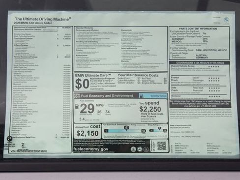 New 2026 BMW 330i xDrive 330i xDrive w/ M Sport Package image 2