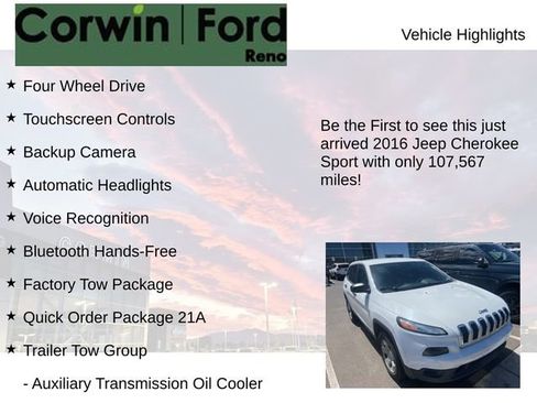 Used 2016 Jeep Cherokee Sport w/ Trailer Tow Group AWD/4WD image 4