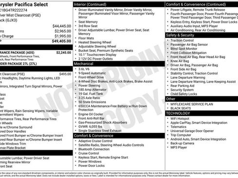 New 2026 Chrysler Pacifica Select w/ S Appearance Package FWD image 3
