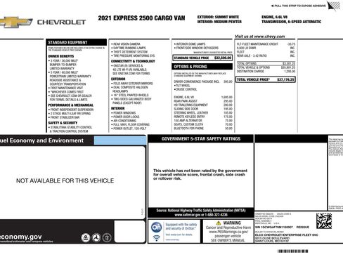 Used 2021 Chevrolet Express 2500 w/ Driver Convenience Package image 4