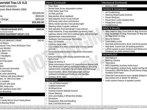 Used 2020 Chevrolet Trax LS w/ Tint and Cruise Package AWD/4WD image 13