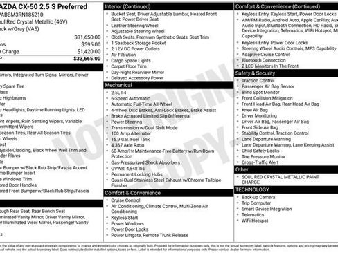 Used 2024 MAZDA CX-50 AWD 2.5 S w/ Preferred Package image 20