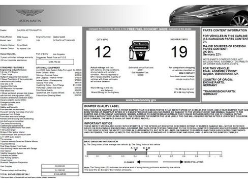 Used 2007 Aston Martin DB9 Coupe image 19