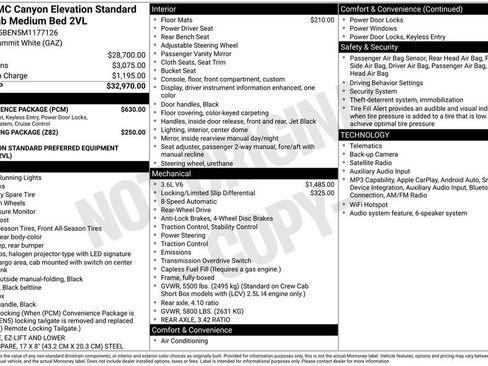 Used 2021 GMC Canyon Elevation Standard w/ Convenience Package RWD image 12
