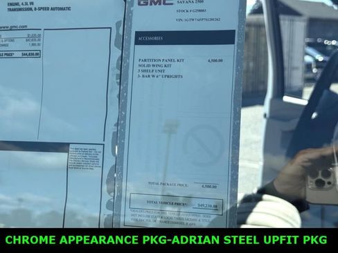 New 2025 GMC Savana 2500 w/ Chrome Appearance Package RWD image 16