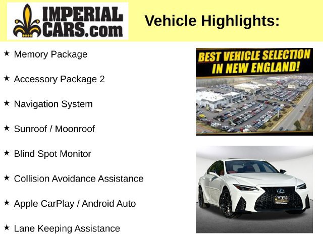 Used 2024 Lexus IS 350 F Sport w/ Memory Package AWD/4WD image 8