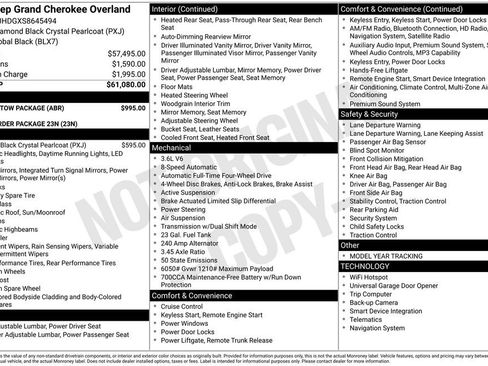 Used 2025 Jeep Grand Cherokee Overland w/ Trailer Tow Package AWD/4WD image 30