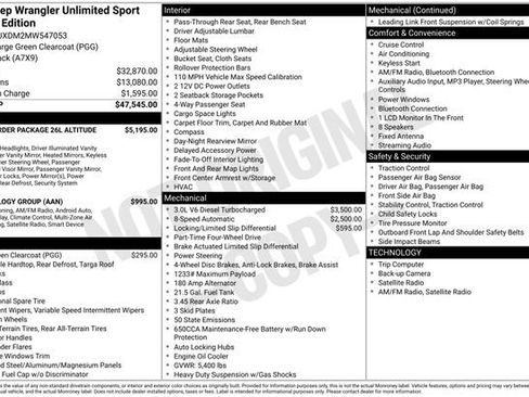Used 2021 Jeep Wrangler Unlimited Sport AWD/4WD image 15