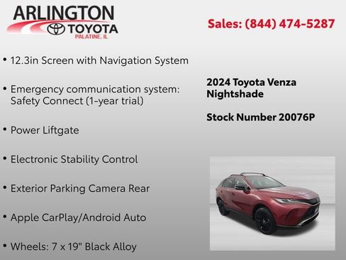 Used 2024 Toyota Venza Nightshade AWD/4WD image 4