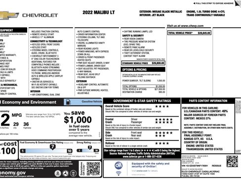 Used 2022 Chevrolet Malibu LT image 3