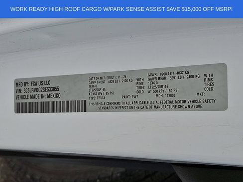 Used 2025 RAM ProMaster 2500 FWD image 25
