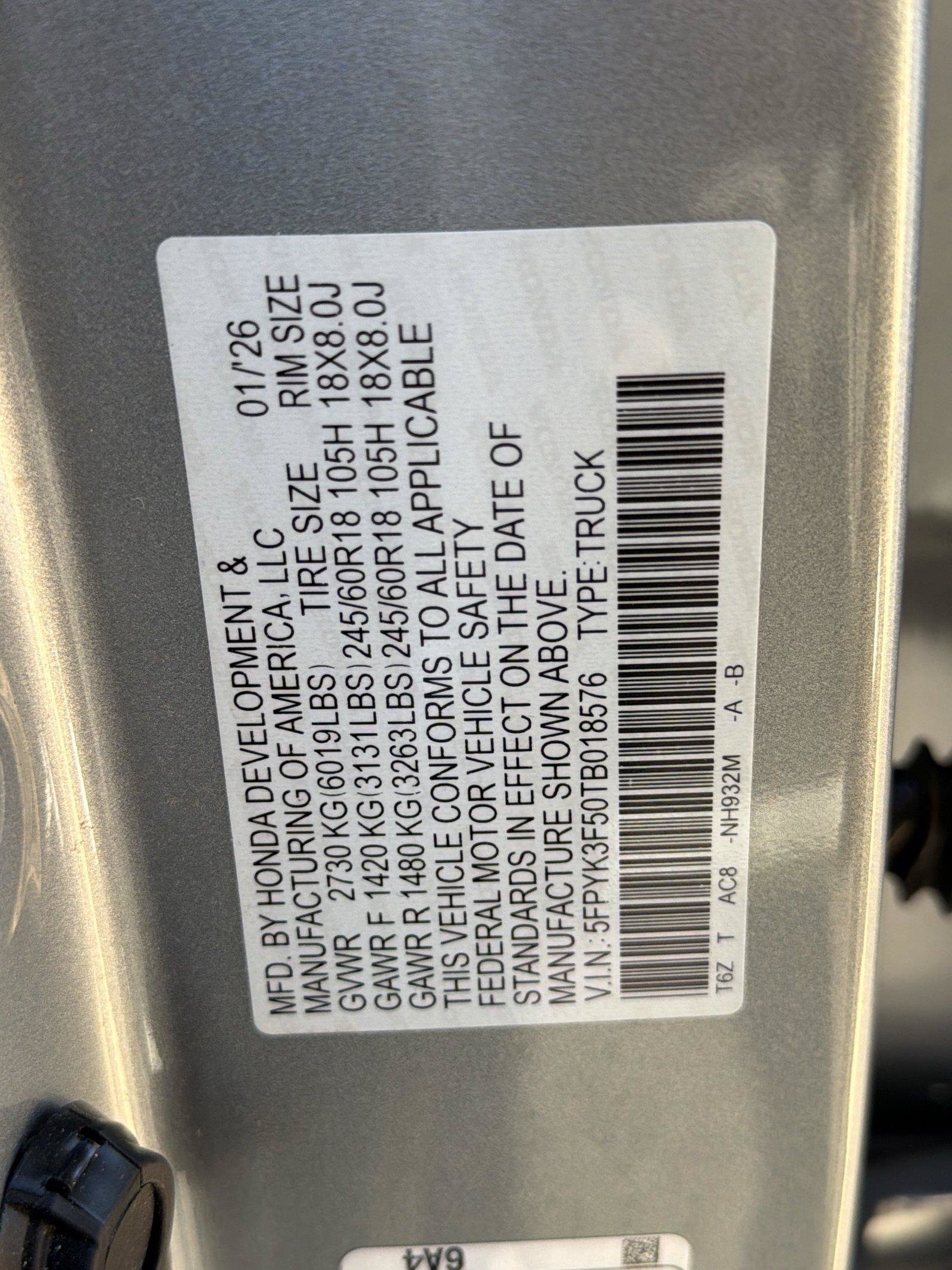 Used 2026 Honda Ridgeline RTL image 34