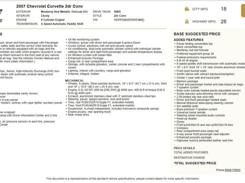 Used 2007 Chevrolet Corvette Coupe w/ Preferred Equipment Group RWD image 61