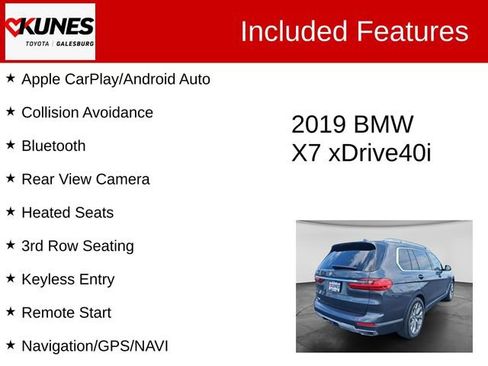 Used 2019 BMW X7 xDrive40i w/ Premium Package AWD/4WD image 2