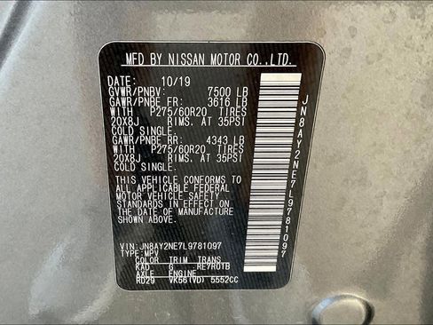 Used 2020 Nissan Armada Platinum w/ Captain's Chairs Package image 34