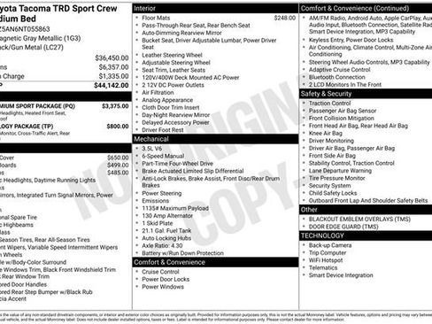 Used 2022 Toyota Tacoma TRD Sport w/ TRD Premium Sport Package AWD/4WD image 35