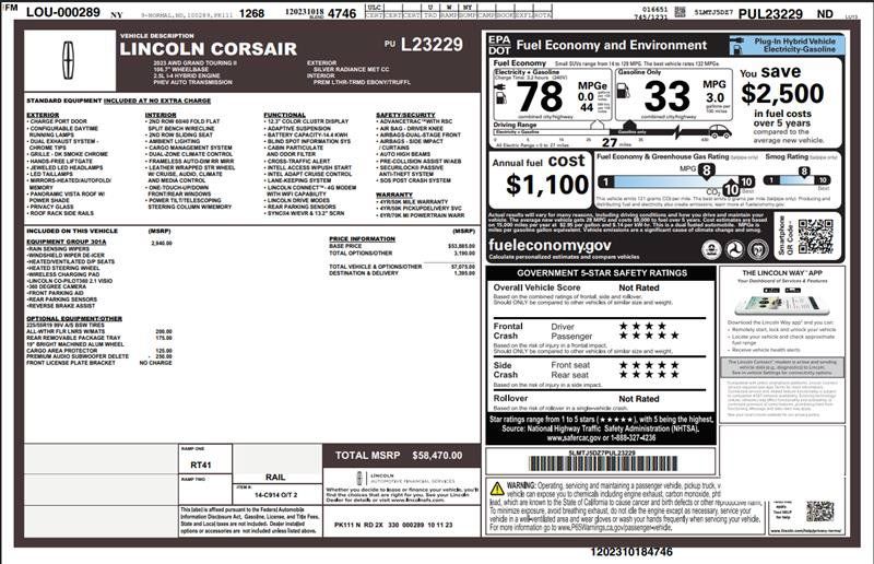 Used 2023 Lincoln Corsair Grand Touring w/ Equipment Group 301A AWD/4WD image 3