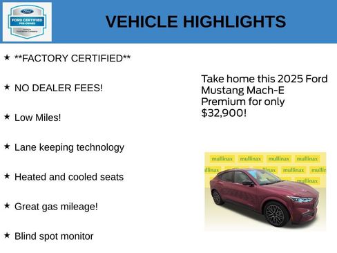 Certified 2025 Ford Mustang Mach-E Premium RWD image 11