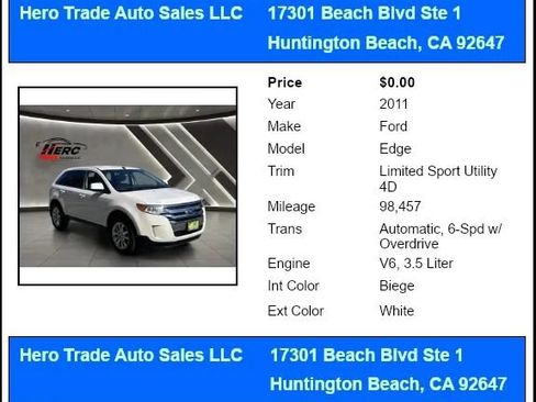 Used 2011 Ford Edge Limited w/ Driver Entry Pkg FWD image 10
