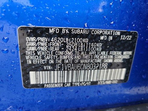 Used 2022 Subaru WRX GT AWD/4WD image 25