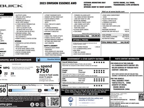 Used 2023 Buick Envision Essence w/ Sport Touring Package AWD/4WD image 2