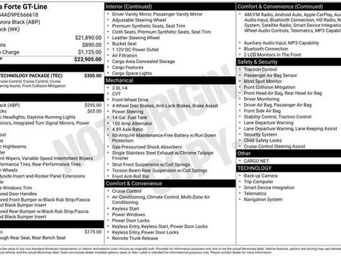 Used 2023 Kia Forte GT-Line w/ GT-Line Technology Package FWD image 16