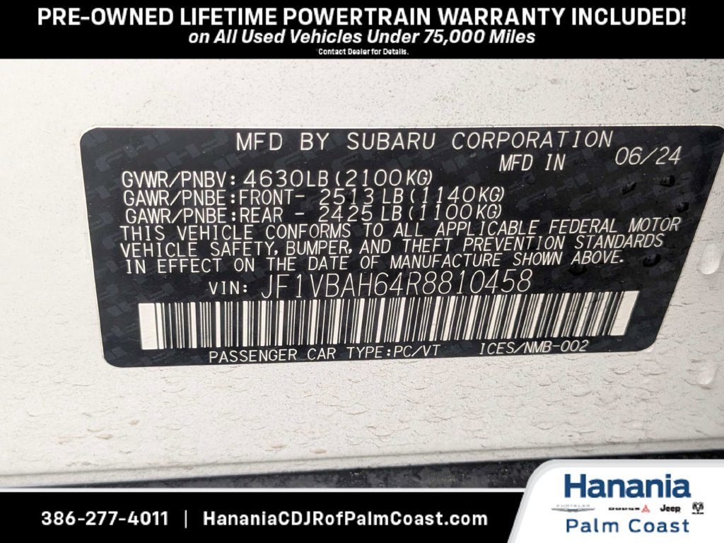 Used 2024 Subaru WRX Premium w/ Popular Package #2A AWD/4WD image 19