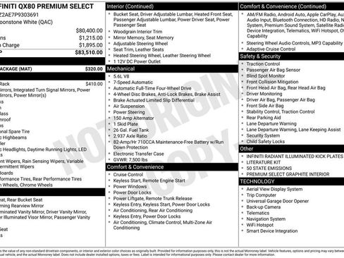 Used 2023 INFINITI QX80 Premium Select w/ Cargo Package image 61