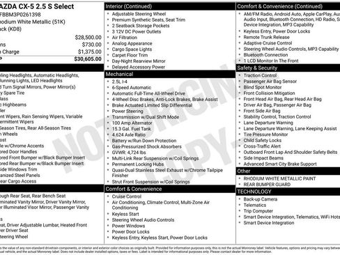 Used 2023 MAZDA CX-5 AWD 2.5 S w/ Select Package image 30