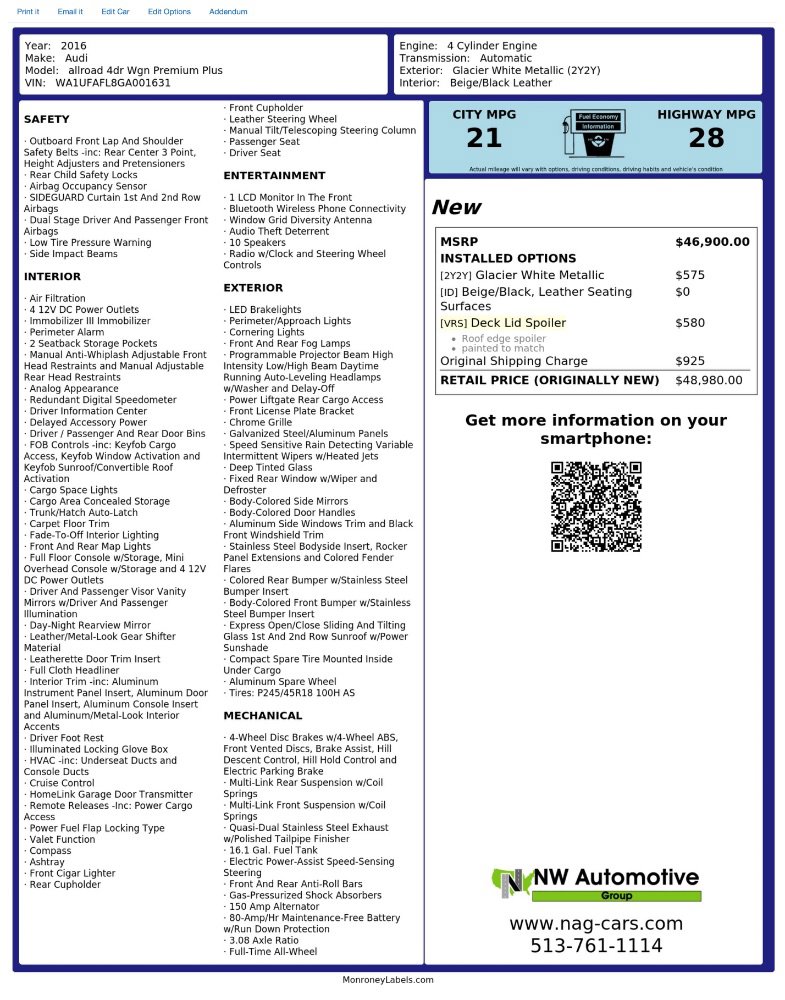 Used 2016 Audi A4 Premium Plus w/ Technology Package AWD/4WD image 2
