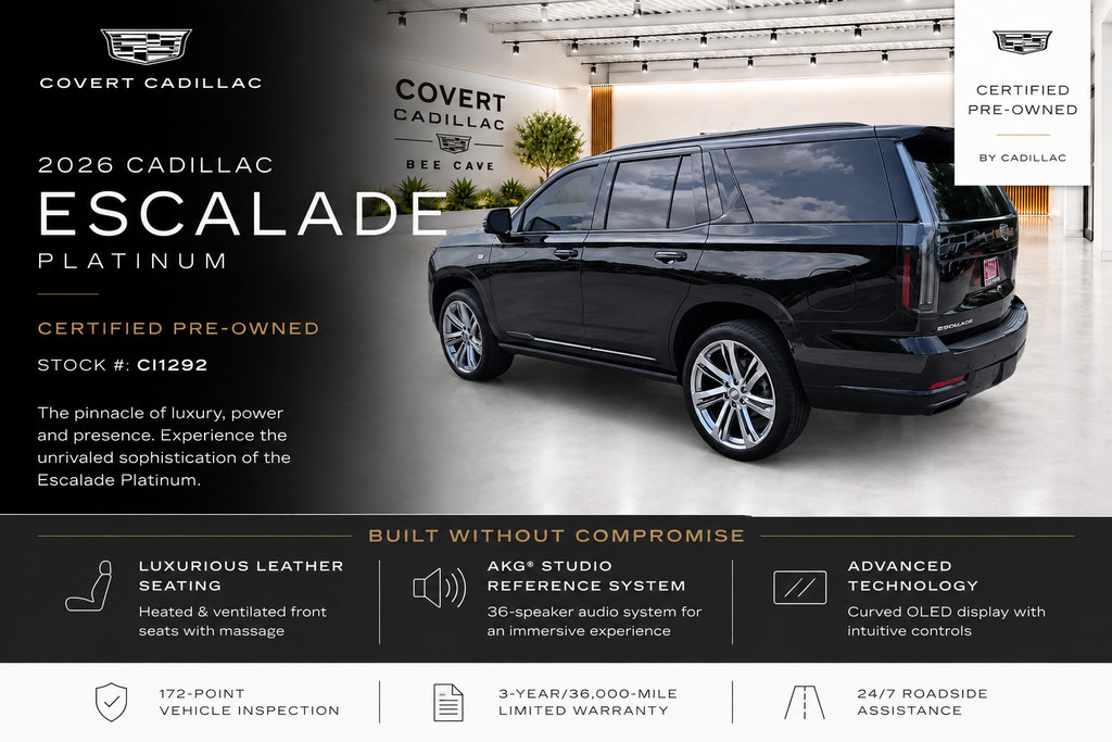 Certified 2026 Cadillac Escalade Platinum Sport w/ LPO, Floor Liner Package AWD/4WD image 2