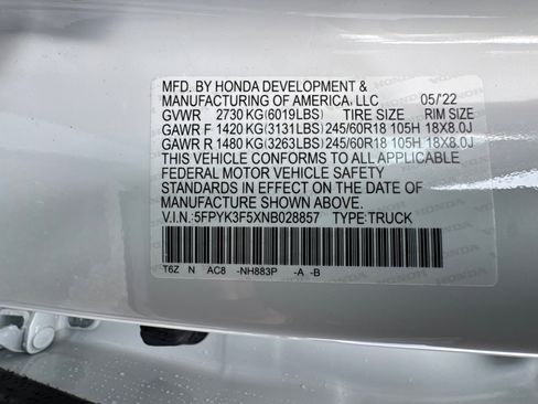 Used 2022 Honda Ridgeline RTL image 34