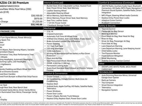 Used 2021 MAZDA CX-30 AWD 2.5 S w/ Premium Package image 7
