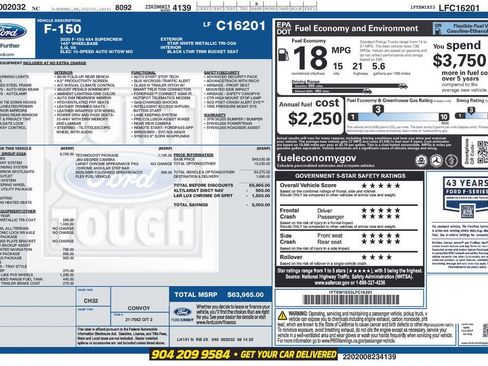 Used 2020 Ford F150 Lariat w/ Equipment Group 502A Luxury AWD/4WD image 39
