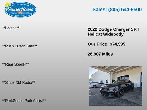 Used 2022 Dodge Charger SRT Hellcat w/ Harman/Kardon Audio Group RWD image 7