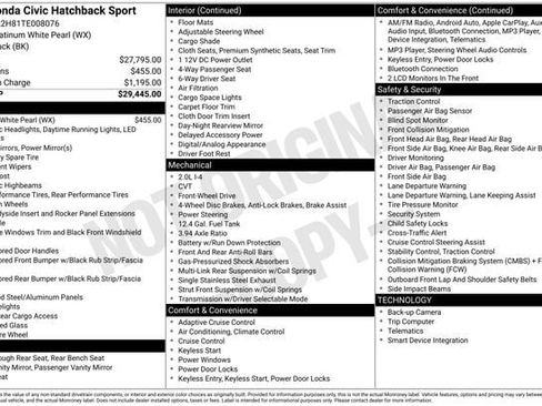 New 2026 Honda Civic Sport image 32
