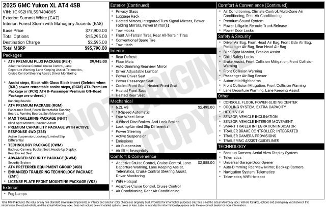 Used 2025 GMC Yukon XL AT4 w/ AT4 Premium Plus Package AWD/4WD image 47