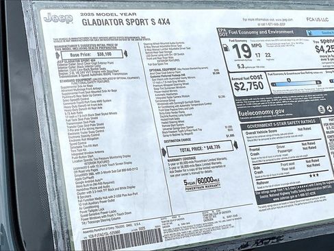 New 2025 Jeep Gladiator Sport image 37