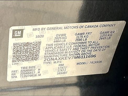 Used 2021 Chevrolet Equinox LT w/ LPO, Floor Liner Package image 34