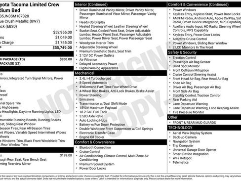 Certified 2025 Toyota Tacoma Limited w/ Tow Tech Package AWD/4WD image 5