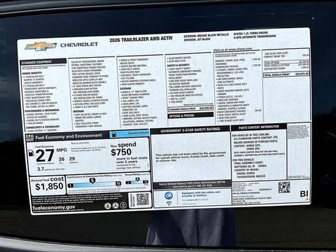 New 2026 Chevrolet TrailBlazer ACTIV w/ Convenience Package image 15