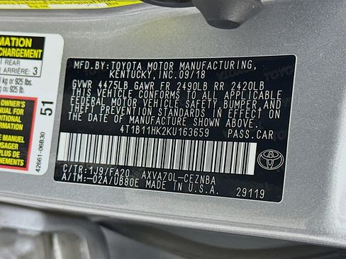 Used 2019 Toyota Camry LE FWD image 12