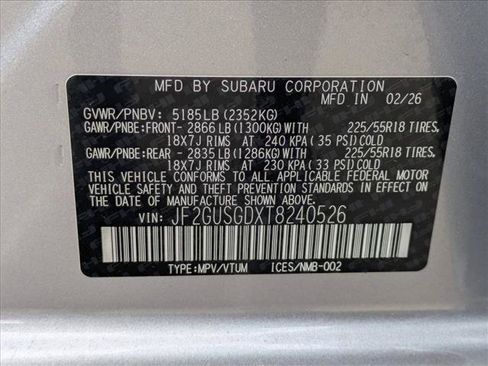 New 2026 Subaru Crosstrek 2.5i Sport AWD/4WD image 19