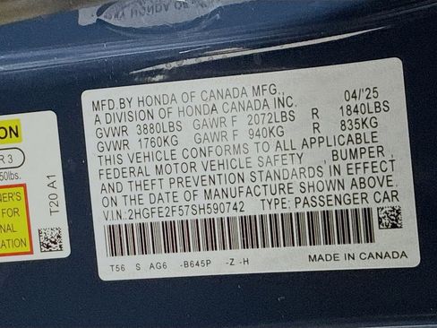 Certified 2025 Honda Civic Sport image 34